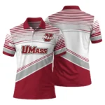Umass Minutemen Polo Shirt Custom Slanted Stripes Red White Best Selling