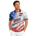 Umass Minutemen Polo Shirt Custom Star Stripes Red Blue Best Selling
