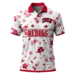 Unlv Rebels Polo Shirt Customized Floral Pinstripe Red White Best Selling