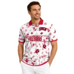 Unlv Rebels Polo Shirt Customized Floral Pinstripe Red White Best Selling