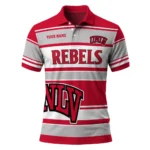 Unlv Rebels Polo Shirt Customized Horizontal Blocks Red Best Selling