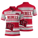 Unlv Rebels Polo Shirt Customized Horizontal Blocks Red Best Selling
