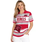 Unlv Rebels Polo Shirt Customized Horizontal Blocks Red Best Selling