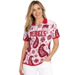 Unlv Rebels Polo Shirt Customized Paisley Florals Red White Best Selling