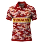 Usc Trojans Polo Shirt Customized Camo Band Red Best Selling