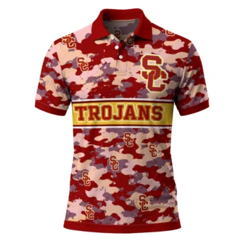 Usc Trojans Polo Shirt Customized Camo Band Red Best Selling