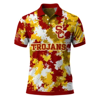 Usc Trojans Polo Shirt Customized Pixel Camo Red Best Selling