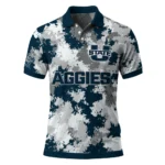 Utah State Aggies Polo Shirt Customized Pixel Camo Navy Best Selling