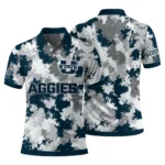 Utah State Aggies Polo Shirt Customized Pixel Camo Navy Best Selling