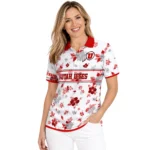 Utah Utes Polo Shirt Personalized Floral Pinstripe Red White Best Selling