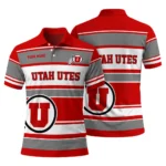 Utah Utes Polo Shirt Personalized Horizontal Blocks Red Best Selling