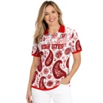Utah Utes Polo Shirt Personalized Paisley Florals Red White Best Selling