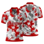 Utah Utes Polo Shirt Personalized Pixel Camo Red Best Selling