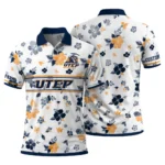 Utep Miners Polo Shirt Customized Floral Pinstripe Blue White Best Selling