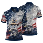 Utep Miners Polo Shirt Customized Star Brushstrokes Blue Best Selling