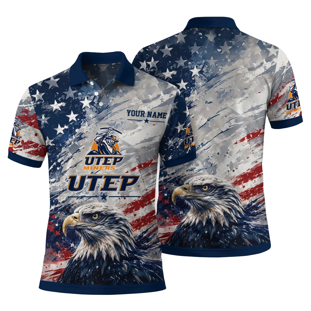 Utep Miners Polo Shirt Customized Star Brushstrokes Blue Fashion Forward Utep Miners Polo Shirt Customized Star Brushstrokes Blue Fashion Forward