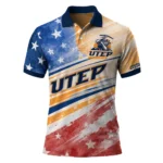 Utep Miners Polo Shirt Customized Star Stripes Red Blue Best Selling