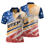 Utep Miners Polo Shirt Customized Star Stripes Red Blue Best Selling