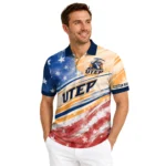 Utep Miners Polo Shirt Customized Star Stripes Red Blue Best Selling