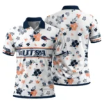 Utsa Roadrunners Polo Shirt Custom Floral Pinstripe Orange White Best Selling