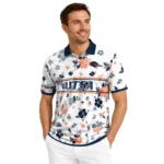 Utsa Roadrunners Polo Shirt Custom Floral Pinstripe Orange White Best Selling