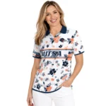 Utsa Roadrunners Polo Shirt Custom Floral Pinstripe Orange White Best Selling