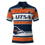 Utsa Roadrunners Polo Shirt Custom Horizontal Blocks Orange Best Selling