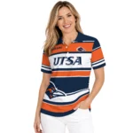 Utsa Roadrunners Polo Shirt Custom Horizontal Blocks Orange Best Selling