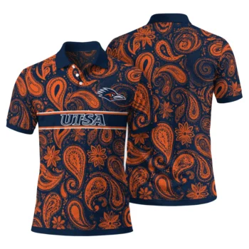Utsa Roadrunners Polo Shirt Custom Paisley Band Orange Fashion Forward