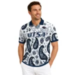 Utsa Roadrunners Polo Shirt Custom Paisley Florals Orange White Best Selling