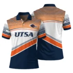 Utsa Roadrunners Polo Shirt Custom Slanted Stripes Orange White Best Selling