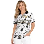 Vanderbilt Commodores Polo Shirt Personalized Floral Pinstripe Black White Best Selling