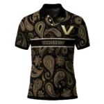 Vanderbilt Commodores Polo Shirt Personalized Paisley Band Black Best Selling