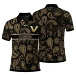 Vanderbilt Commodores Polo Shirt Personalized Paisley Band Black Best Selling