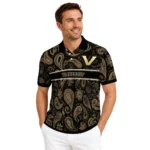 Vanderbilt Commodores Polo Shirt Personalized Paisley Band Black Best Selling