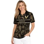 Vanderbilt Commodores Polo Shirt Personalized Paisley Band Black Best Selling