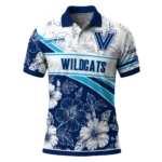 Villanova Wildcats Polo Shirt Custom Floral Angles Navy White Best Selling