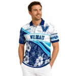 Villanova Wildcats Polo Shirt Custom Floral Angles Navy White Best Selling