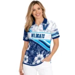 Villanova Wildcats Polo Shirt Custom Floral Angles Navy White Best Selling