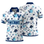 Villanova Wildcats Polo Shirt Custom Floral Pinstripe Navy White Best Selling