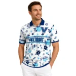 Villanova Wildcats Polo Shirt Custom Floral Pinstripe Navy White Best Selling