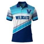 Villanova Wildcats Polo Shirt Custom Slanted Stripes Navy White Best Selling