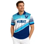 Villanova Wildcats Polo Shirt Custom Slanted Stripes Navy White Best Selling