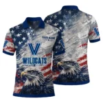 Villanova Wildcats Polo Shirt Custom Star Brushstrokes Navy Blue Best Selling