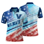 Villanova Wildcats Polo Shirt Custom Star Stripes Red Blue Best Selling