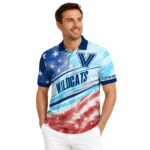 Villanova Wildcats Polo Shirt Custom Star Stripes Red Blue Best Selling