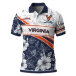 Virginia Cavaliers Polo Shirt Customized Floral Angles Blue White Best Selling