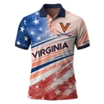 Virginia Cavaliers Polo Shirt Customized Star Stripes Red Blue Best Selling