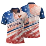 Virginia Cavaliers Polo Shirt Customized Star Stripes Red Blue Best Selling