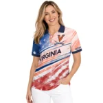 Virginia Cavaliers Polo Shirt Customized Star Stripes Red Blue Best Selling